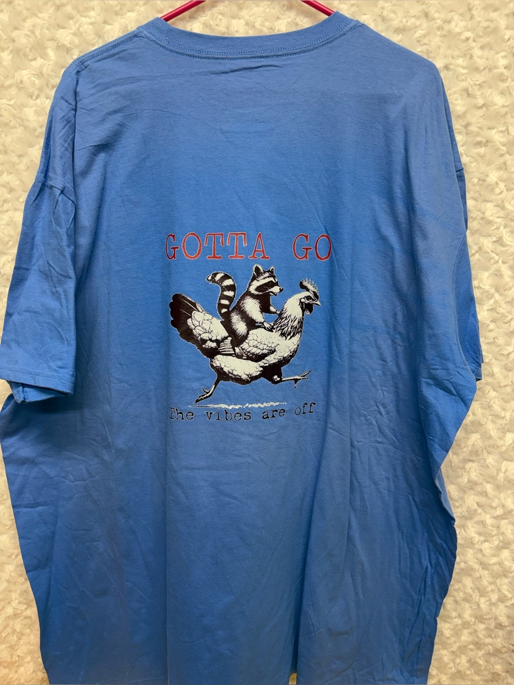 Custom front & back image unisex 3x raccoon / chicken